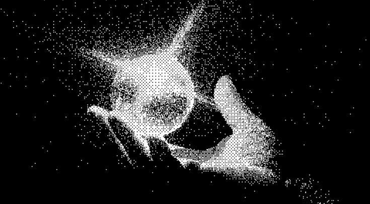 Particle hand holding a secure key